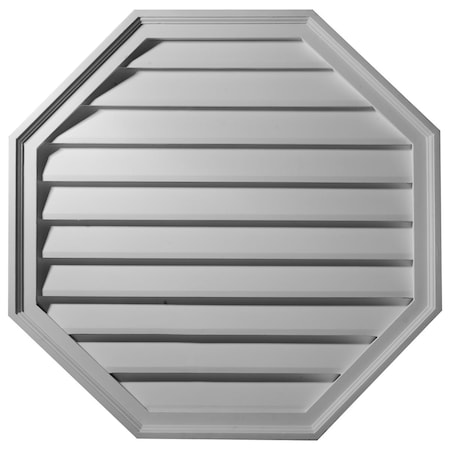 Ekena Millwork Octagon Gable Vent Louver, Functional, 30"W x 30"H x 1 1/8"P GVOC30X30F
